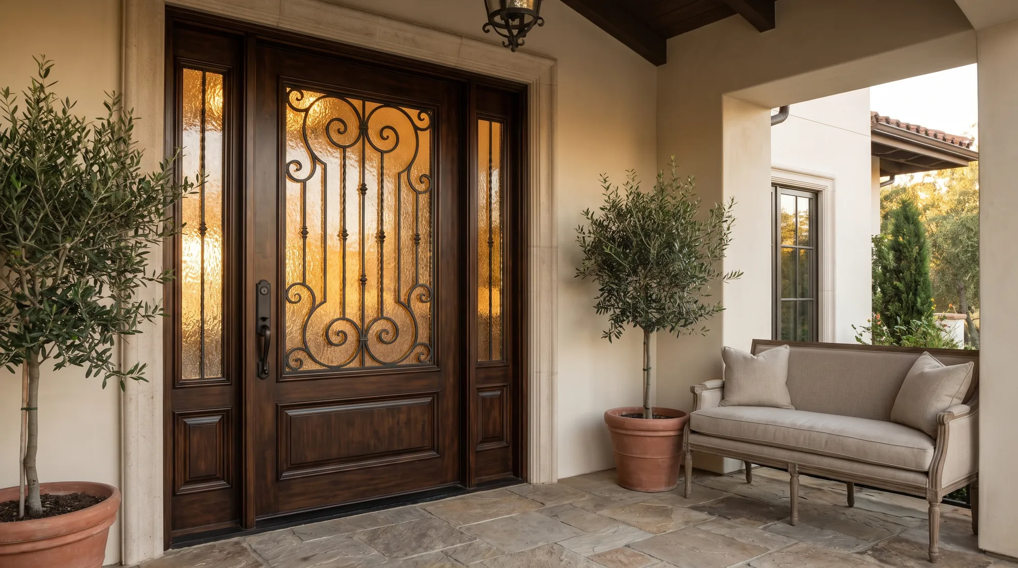Verres décoratifs de porte d’entrée : styles et intimité